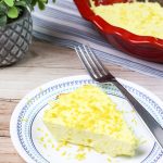 Weight watchers lemon cheesecake on a white plate