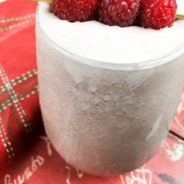 Raspberry Creamsicle Smoothie Recipe with raspberries on top