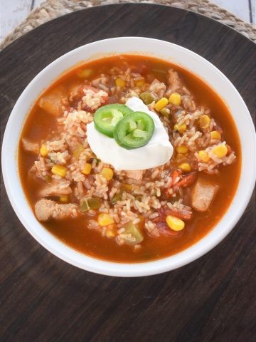 slow cooker southwest chicken rice soup