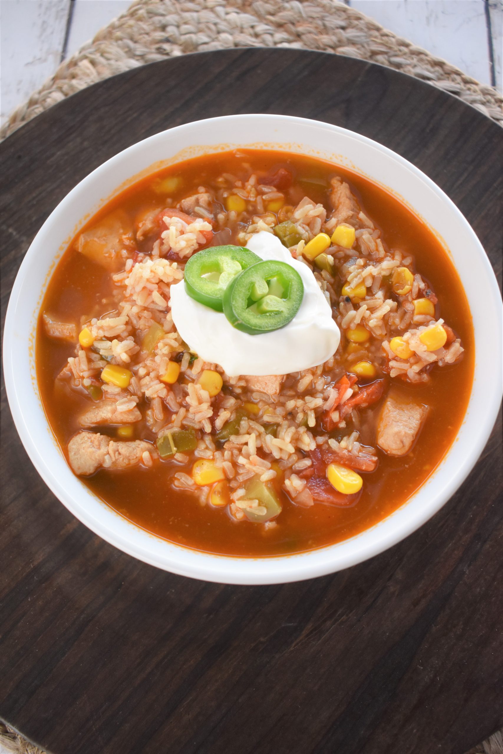 slow cooker southwest chicken rice soup