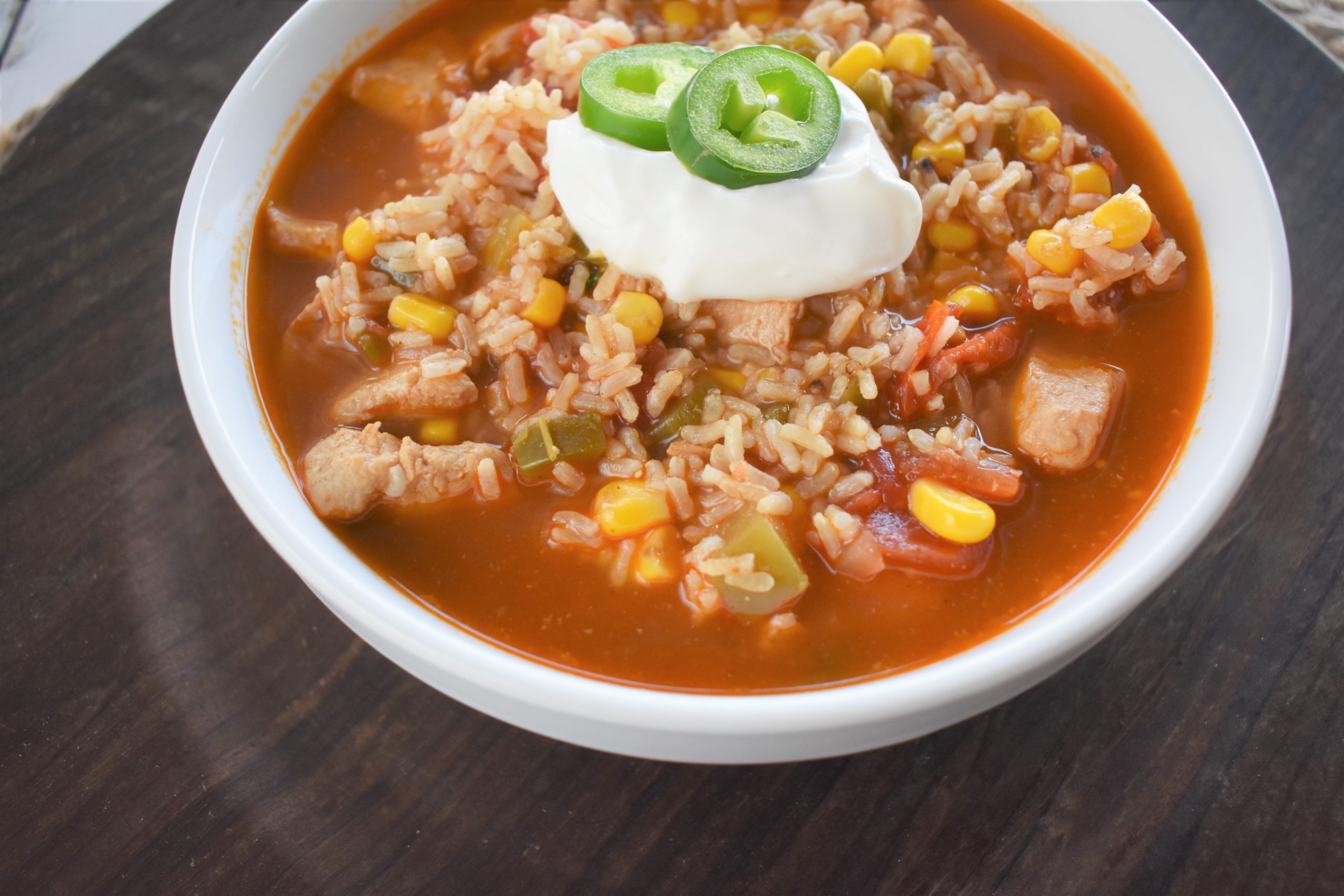 slow cooker southwest chicken rice soup