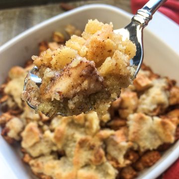 baked apples on a spoon