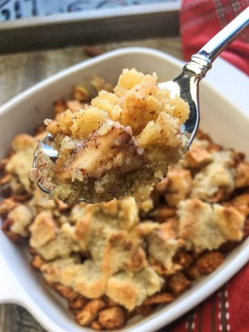 baked apples on a spoon