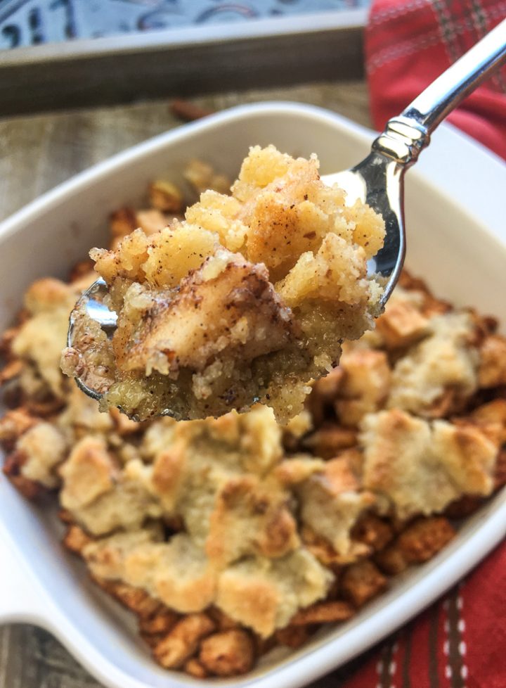 baked apples on a spoon